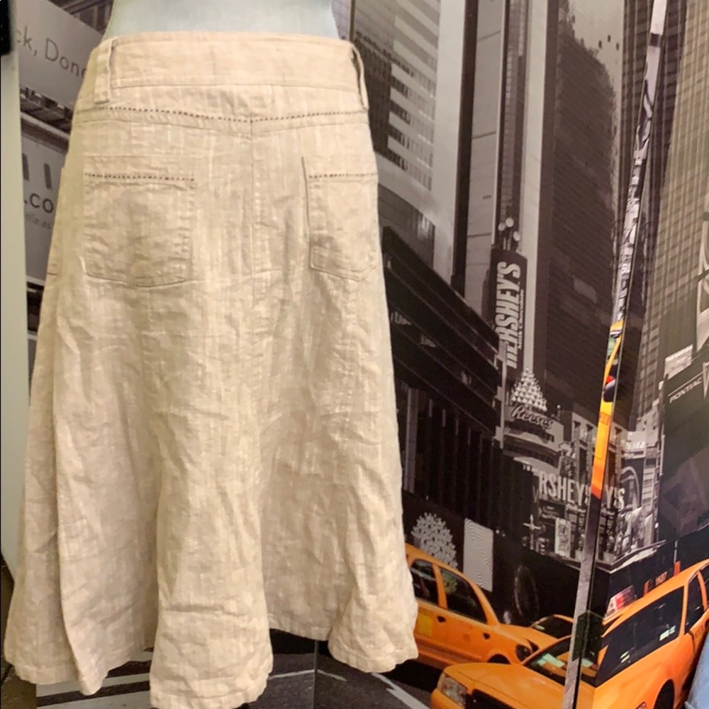 Will Smith khaki linen A line skirt with pockets - Picture 6 of 7